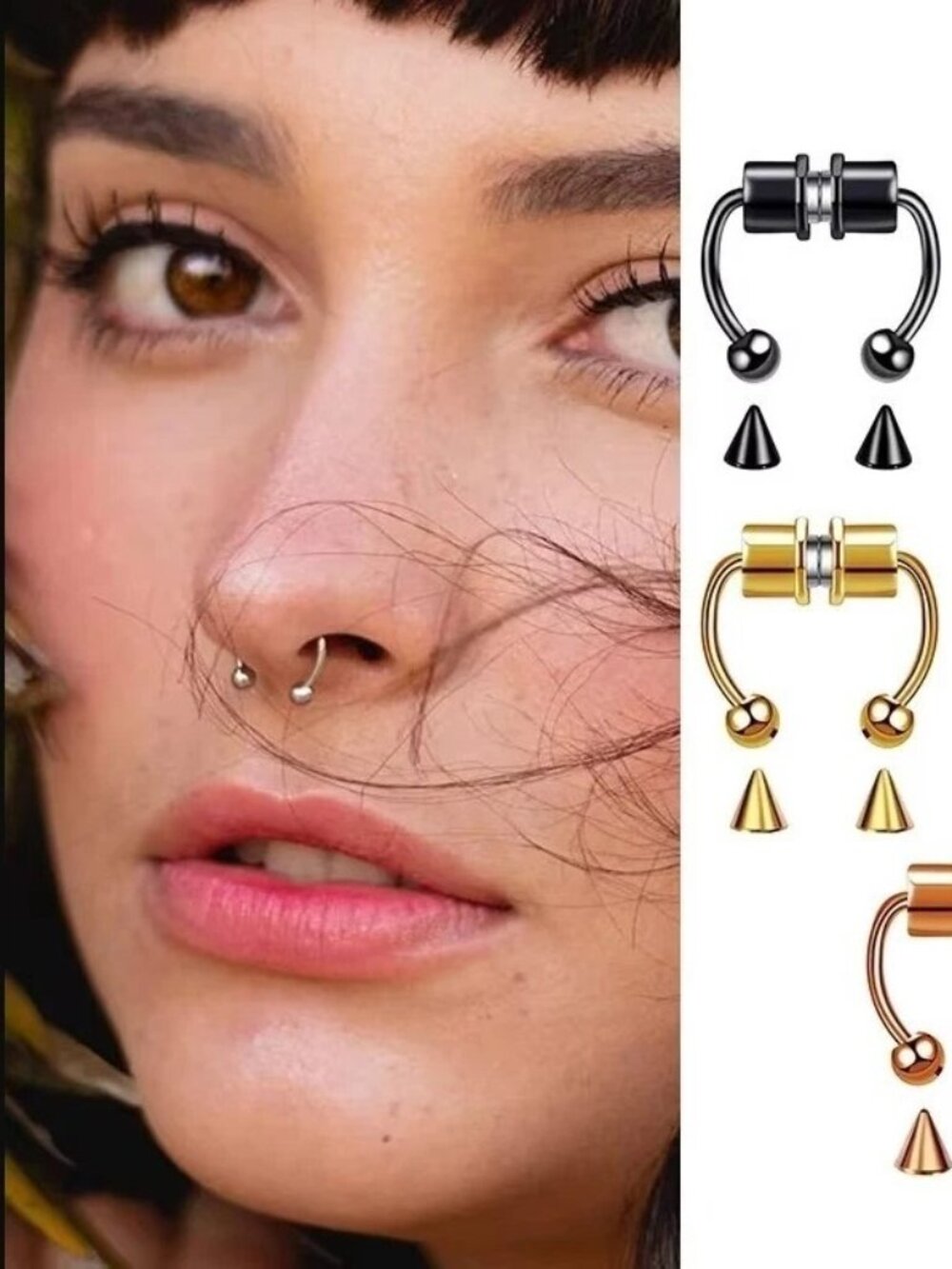 Non Piercing Septum Ring, Unisex Jewelry, Magnetic Non-Piercing Fake Nose Rings